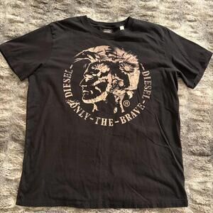 Diesel Shirt Mens XL Black - Only-The-Brave Graphic Crew Neck